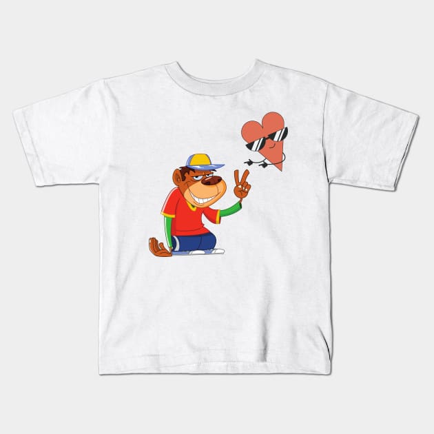 cool monkey design Kids T-Shirt by CoolFashion